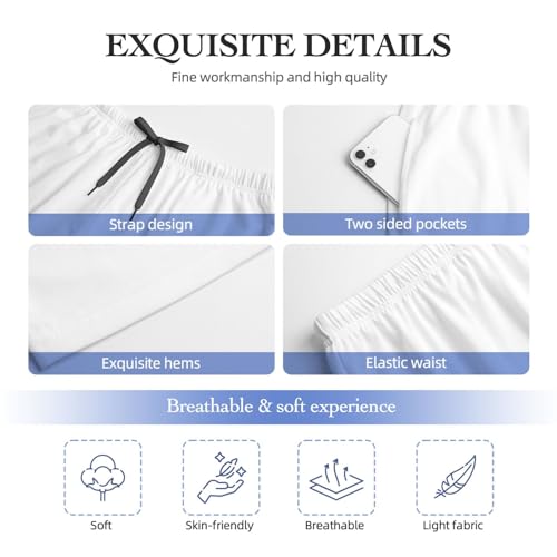 Mens Pajama Pants - Retro Light Blue Plaid Print Soft Sleep Lounge Pants For Men, Casual Pj Bottoms With Pockets4