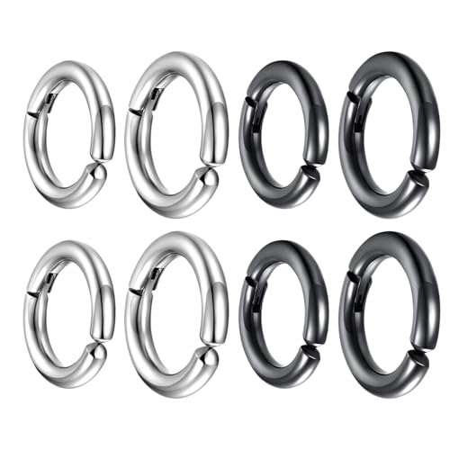 Pendientes de gota sin perforar para orejas sensibles juego de clips de acero de 8 piezas