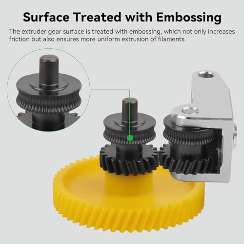 TZ3.0 Upgrade P1S Hardened Steel Extruder Gear,High Filament Flow Durable Performance,Assembly Filament Drive Extruder Gear Compatible with BambuLab P1/P1P/P1S/X1/X1C/X1E 3D Printers