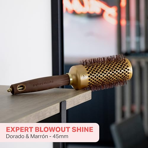 Cepillo redondo de cerámica Olivia Garden Expert Blowout Shine para secado 2