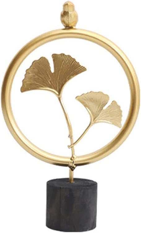 Home Decoration Golden Ginkgo Leaves Living Room Bedroom Ornament Metal Crafts Office Decor(E)