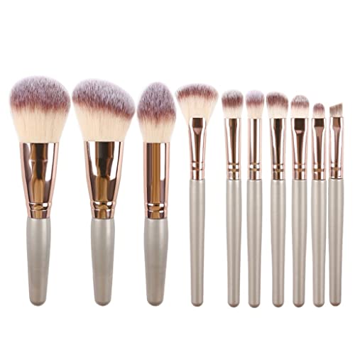 Kit de 10 mini pinceaux de maquillage pour blush et ombre à paupières avec pinceau à lèvres