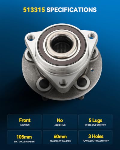 Image of PHILTOP 513315 2X Front Wheel Bearing Hub Assembly for Chevy Cruze