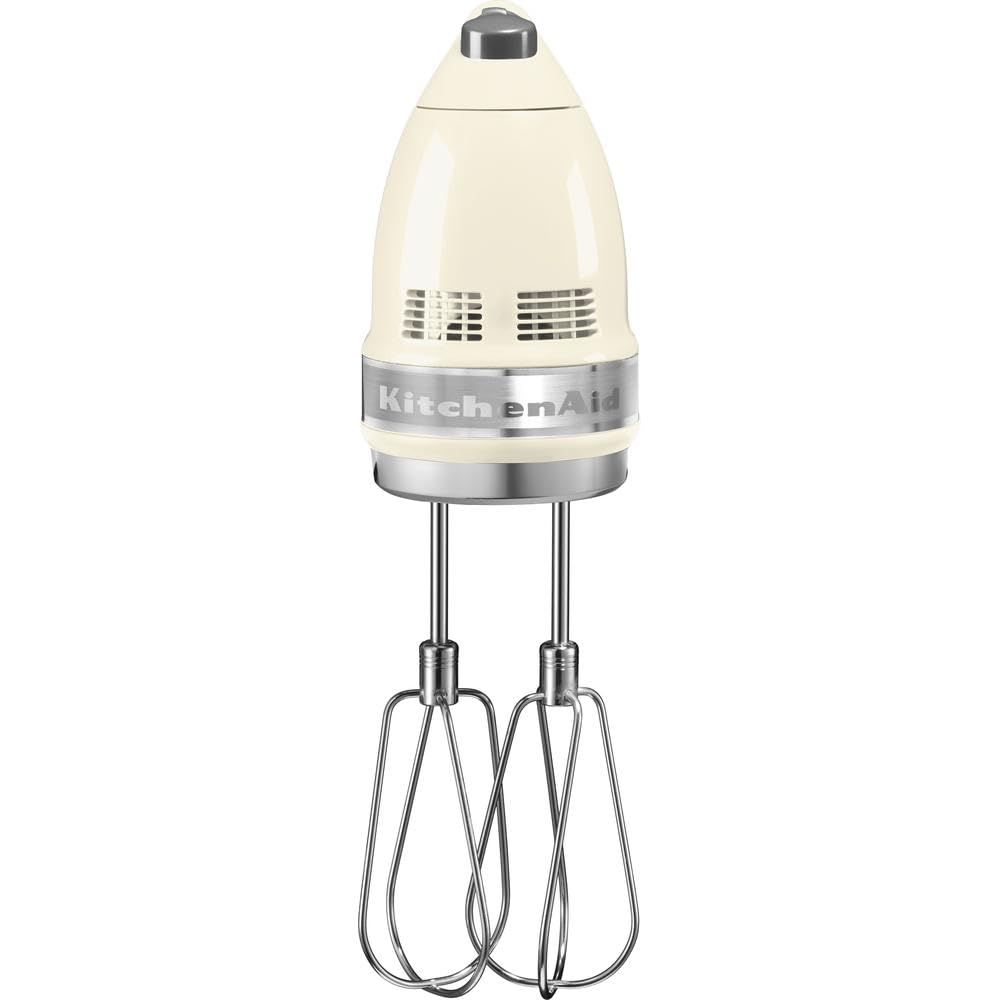 KitchenAid Batteur électrique 9 vitesses - Soft Start et écran LED - Mixeur cuisine avec fouets, fouet ballon, crochets pétrisseurs et pied mixeur - Moteur silencieux - 85 W - Cème