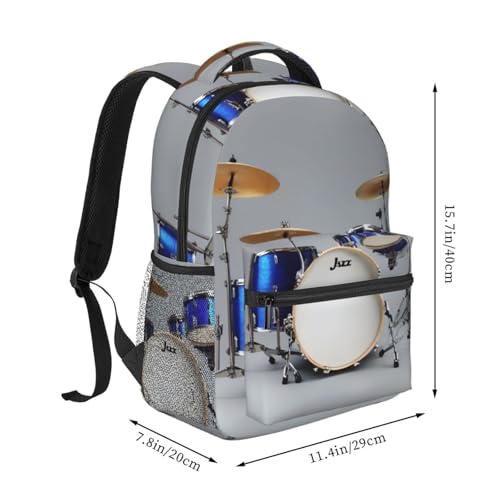 Sac résistant à l'eau motif tambour jazz à poches multiples