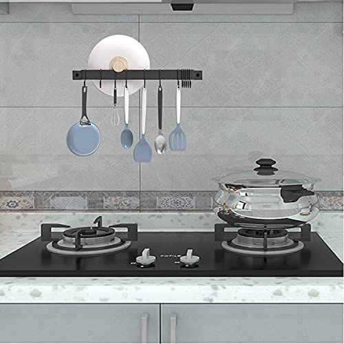 Dreamwenf Kitchen Wall Mounted Hanging Utensil Holder Rack, Wrought Iron Rail Rack With 12 S Hooks For Hanging Kitchen Utensils Set & Cookware,24 Inch thumb #3