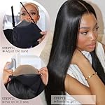 Wear and Go Glueless Wigs Human Hair Pre Plucked Pre Cut 6x4 Straight Lace Front Wigs Human Hair Wigs for Women No Glue Hd Lace Front Closure Ready to Wear Wigs 180% Density 20 Inch Natural Black - Image 3