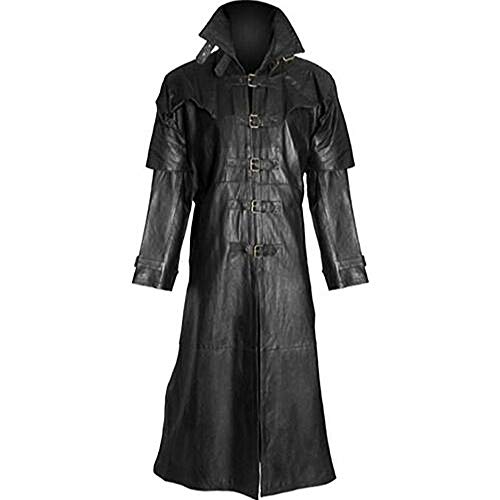 Aksah Fashion S Costume de Van Helsing Hugh Jackman Steampunk gothique en cuir pour homme, Cuir synthétique., L