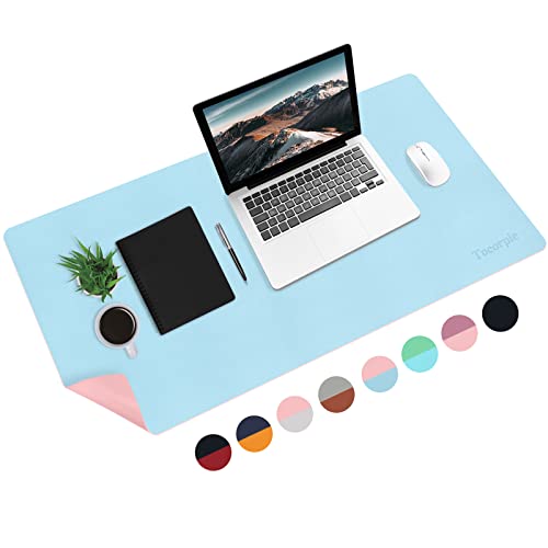 Desk Calculator Blue+ Dual Sided Desk Mat Blue/Pink 31.5" X 15.7" #TOP4