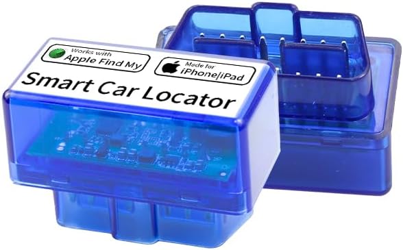 OBD Ⅱ Vehicle Tracker Work with Apple Find My Real-time Vehicle Tracking Device OBD Anti-Lost Device Finder for Cars No Subscription Needed Quick Installation Global Position iOS Only Blue