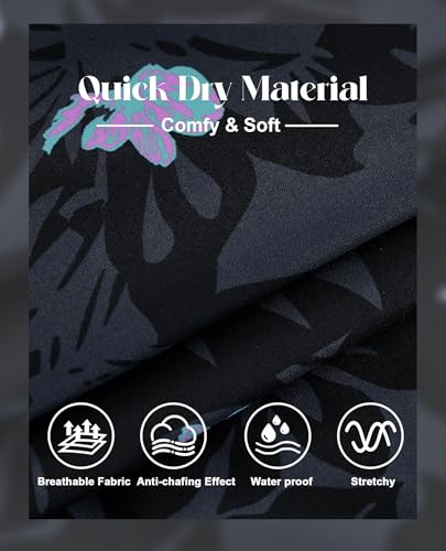 Image of Gleeease 7inch Mens Swim Trunks 2 in 1 with Compression Liner Pockets Drawstring Quick Dry Stretch Lined Funny Beach Pool