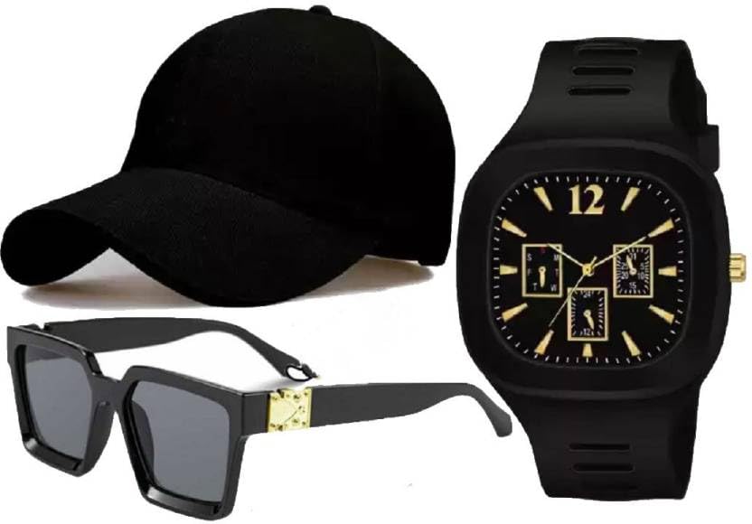 Pack of 3 Stylish Dial Watch, Stylish Sport Baseball Cap & Stylish Aviator Sunglass for Men's and Boy's GFMN-1049(3-COMBO-GFMN1091_bzr)-picture-50