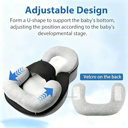 Image of Baby Lounger Pillow for Infant Support Cushion Reflux Breastfeeding Pillow, Bottle Feeding, Tummy Time, Adjustable Baby Wedge Lounger Pillow for Reducing Spit-Up