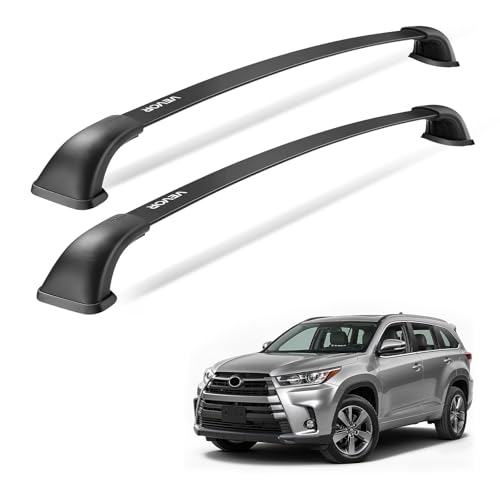 VEVOR Cross Bars Roof Racks, 165lbs Capacity, Compatible with Toyota Highlander 2014-2019 XLE, Limited, SE with Flush Roof Rails, Heavy Duty Aluminum Crossbar Racks Roof Rail Rooftop Luggage Canoe