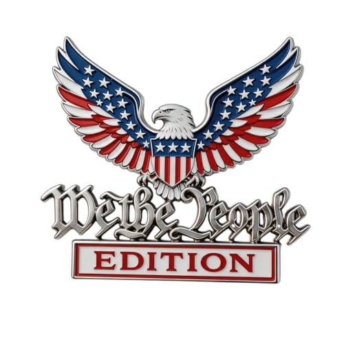Eagle Patriot Flag Edition Car Emblem Metal Badge,We The People Patriot Car Emblem Badge,3D Metal Car Emblem Badge,Universal Decor for Car Truck SUV Motorcycle (1pcs)
