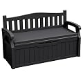 JUMMICO 80 Gallon Resin Outdoor Storage Bench with Cushion