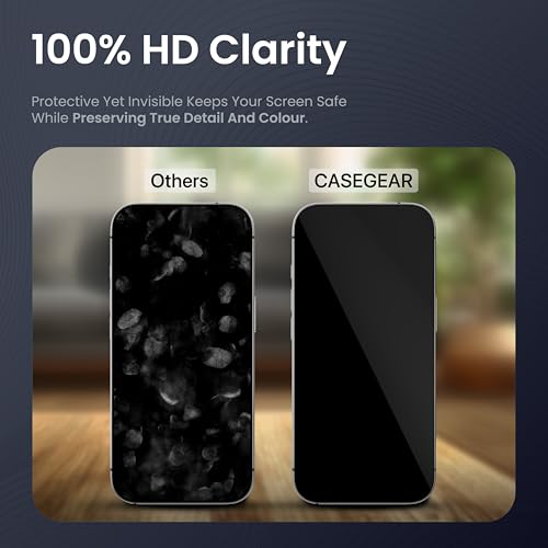 Image of CASEGEAR Impact Pro Screen Protector Compatible With iPhone 17 | Unbreakable Protection | Complete Coverage Tempered Glass | Easy Installation Kit
