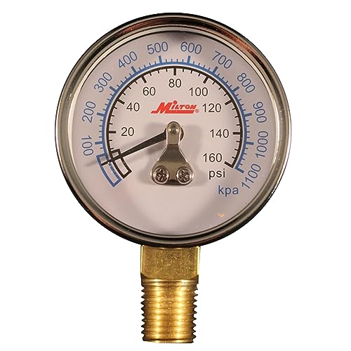 Image of Milton Pressure Dial Gauge, Brass, 1 /4 inch NPT (1194), United States