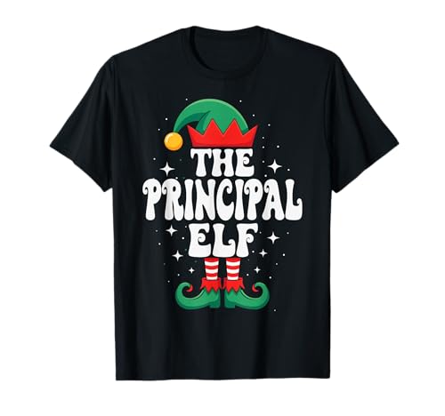 The Principal Elf Funny Christmas Matching Group Maglietta