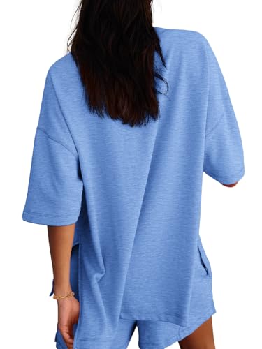 Image of COCCKO Womens Shorts Sets Matching Lounge Two Piece Outfits Summer Cute Casual Vacation Short Sleeve 2 Piece Set