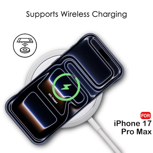 Image of TheGiftKart Hybrid Ultimate Slim Back Case Cover for iPhone 17 Pro Max Compatible with Magsafe | Lightweight Profile | Frosted Matte Translucent Hard Cover for iPhone 17 Pro Max (PC & TPU, Blue Sides)