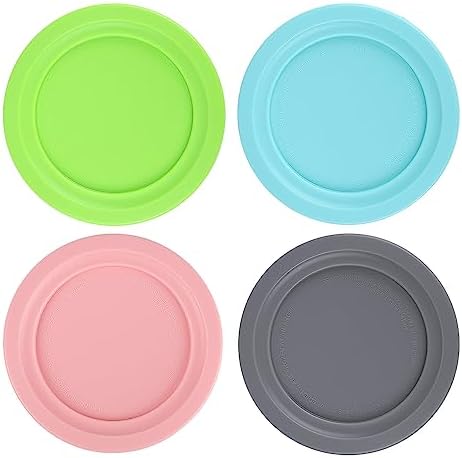 4pcs Round Lids Replacement, Can Lids Covers for Ninja Creami NC301/NC300/NC299AMZ Series Ice Cream Containers Plastic for Ice Cream Cups, 4 Colors, Container Not Included