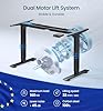 MAIDeSITe Mesa de pie eléctrica Ajustable en Altura 2 Patas Elevadoras con Motor Dual Negro #4