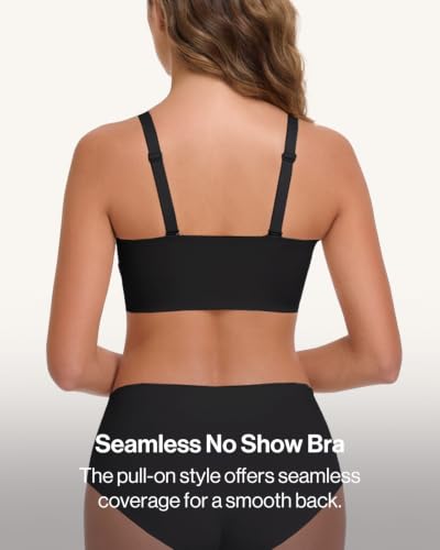 Image of Ubras Wireless Bralette Seamless T-Shirt Bra Spaghetti Strap Bra | Women, Pull On, Comfortable, Breathable, Smooth, Daily Wear