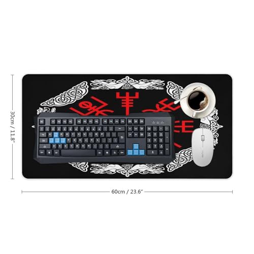 Tapis de souris large extensible impression 3D Viking Vegvisir - 3
