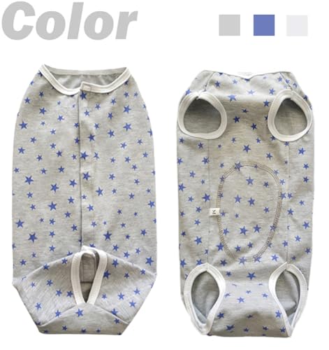 Image of Dog Surgical Recovery Suit, Spay Recovery Suit for Small Medium Dog, Post Surgery Dog Onesie for Male Female Puppy (Grey Stars-XS)