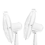 AmazonBasics High Speed 55 Watt Oscillating Pedestal Fan, 400mm Sweep Length, White (Without Remote)