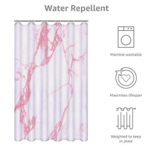 Rideau de douche rose 150x200cm rétro en tissu polyester imperméable lavable