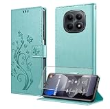 MQERYBV Funda para Xiaomi Redmi Note 15 4G/5G,Protector Pantalla,Carcasa Libro con Tapa Piel Cuero PU de Calidad Soporte Plegable Ranuras para Tarjetas Magnético Case - Verde