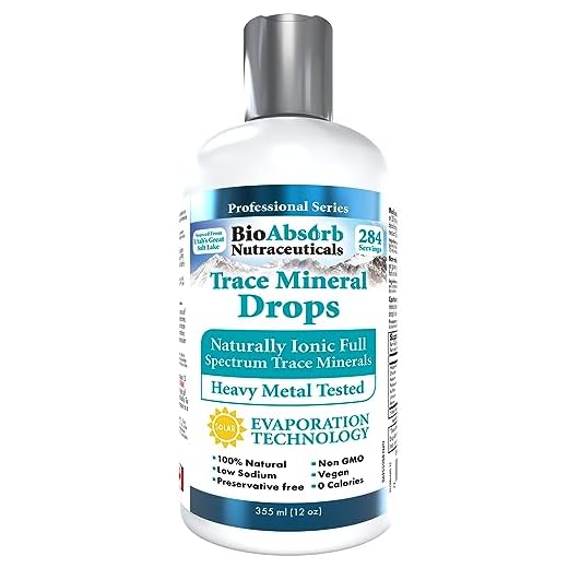 Bio Absorb Trace Mineral Drops. Heavy Metal Tested. 284 Servings of Organic Trace Minerals from Concentrated Utah's GSL Sea Water. 125mg of Ionic Magnesium (12 oz)