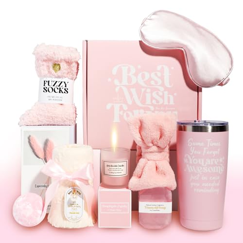 Beauenty 9PC Scented Candles & Bath Bombs Set,Gifts for Women for Birthday Mother's Day Women's Day,Bath Bubble Set Gifts for Women,Relaxing Spa Gift Set for Woman(pink)