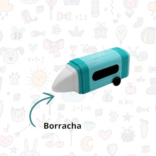 APONTADOR CRIATIVO INFANTIL COM BORRACHA BUS AZUL - FOFY