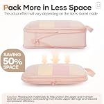 Veken 9/11 Set Compression Packing Cubes for Cruise Travel Essentials,Compressible Expandable Luggage Suitcase Organizer Bags for Clothing,Space Saver Bags with Over 1000 pcs of Mesh Holes(Beige) - Image 6