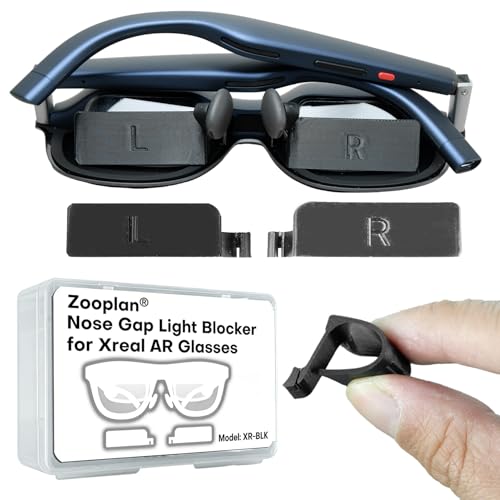 Zooplan Nose Gap Light Blocker for Xreal 1S/ONE Pro/ONE -Soft TPU Nose Pad Arm Light Shield Clips, Weigh 3g Non-Scratch Anti-Light Leakage Kit for AR Glasses (Xreal Series, 1)
