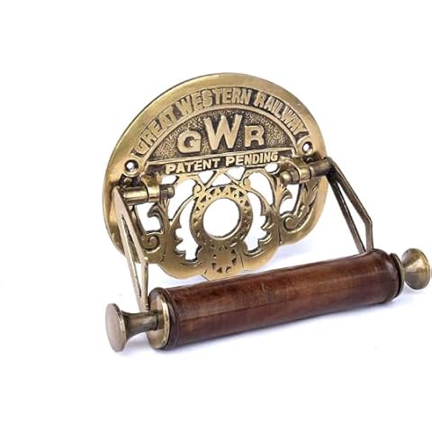 Retro Collections GWR Antique Brass Toilet Roll Holder Cover