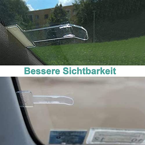 4 Stück Parkscheinhalter Clip, Transparent Auto Windschutzscheibe Ticket Halter Selbstklebend Tickets Clips für die Auto Windschutzschutzscheibe Für Pkw Und Caravan Wohnmobile Lieferwagen
