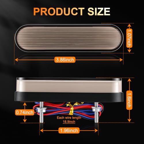 Image of iFunyLED Oval LED Tail Light Smoked Lens Amber Clearance Lamp,12V-24V Super Bright for Turn Signal Side Marker Light, Fits for Caravan Motorcylce ATV Truck Trailer and RV (Pack of 1)