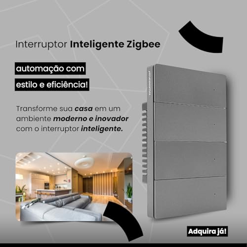 Interruptor Inteligente Zigbee Full Switch Sensação De Tecla Fisica Compativel com Alexa Google Home