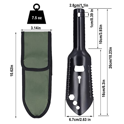 Ultralight Backpacking Trowel, Lightweight Hiking Shovel, Small Potty Multitool With Carrying Pouch For Digging, Gardening, Survival And Outdoor(Black) #TOP4