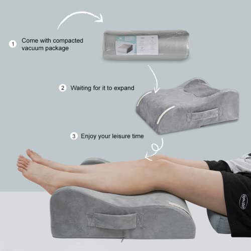 Lightease Leg Elevation Pillow, Memory Foam Leg Elevating Support Wedge Pillow For Sleeping, Reading, Rest, Surgery, Injury, Relieve Back Hip Knee Pain, Improve Blood Circulation, Reduce Swelling #TOP2