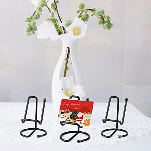 Mocoosy 3 Pack Decorative Display Stand- Black Metal Stand Display Holders, Business Card Display Stand, Plate Display Stand Picture Photo Frame Holders, Tabletop Iron Stand for Phone,Tablet, Glasses