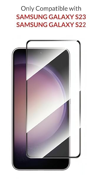 Image of Military-Grade Tempered Glass Screen Protector Compatible for Samsung Galaxy S22 5G / S23 5G with Edge to Edge Coverage and Easy Installation kit (Samsung Galaxy S22 / S23)
