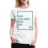 Spreadshirt Personalisierbares T-Shirt Selbst Gestalten mit Foto und Text Wunschmotiv Frauen Premium T-Shirt, M, White