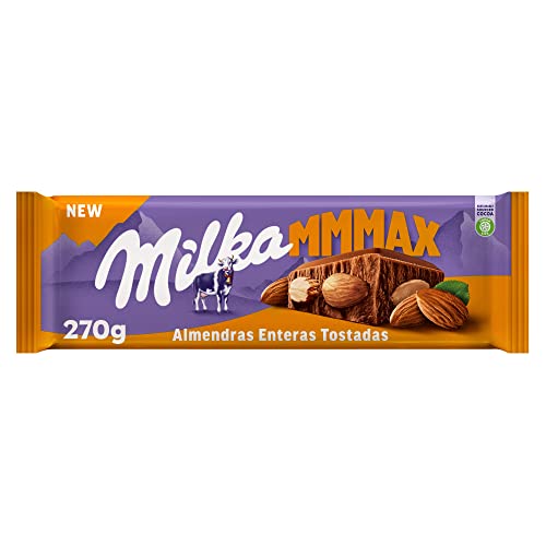 Milka MMMAX Tableta Grande de Chocolate con Leche de los Alpes con Almendras Enteras Tostadas, 270 g