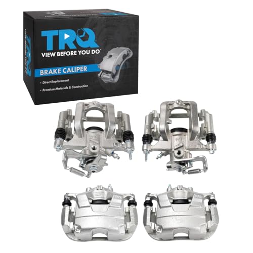 Image of TRQ Front and Rear Brake Caliper Set Zinc Coated Brackets Compatible with 2013-2017 Buick Encore 2015-2017 Chevrolet Trax