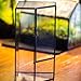 NCYP Front Opening Glass Terrarium with Door for Succulents, Small Plants - Closed Geometric Container Planter, Indoor Tabletop Wall Corner Landscape Decor, Black, 5